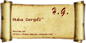 Huba Gergő névjegykártya